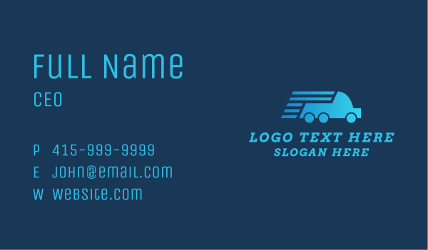 Blue Express Truck  Business Card Design Image Preview