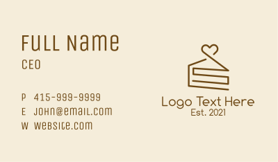 Lovely Chocolate Cake Slice Business Card Image Preview
