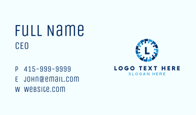 Blue Emblem Letter Business Card Image Preview