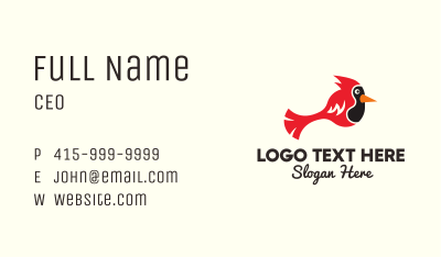 Simple Red Cardinal  Business Card Image Preview