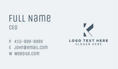 Creative Agency Letter K Business Card Image Preview