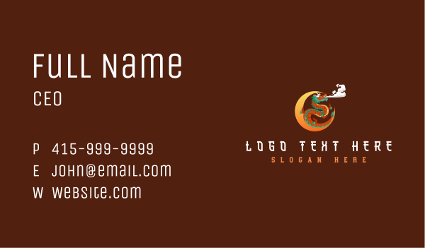 Ancient Mythical Dragon Business Card Design Image Preview