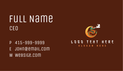 Ancient Mythical Dragon Business Card Image Preview
