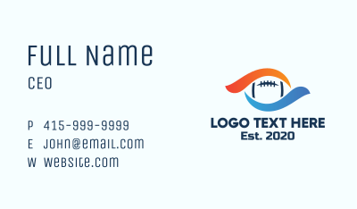 American Football League Business Card