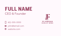 Floral Spa Letter F Business Card Design