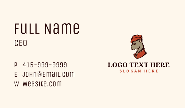 Stylish Bulldog  Pet Store Business Card Design Image Preview