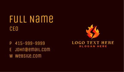 Fire Lightning Energy Business Card Image Preview