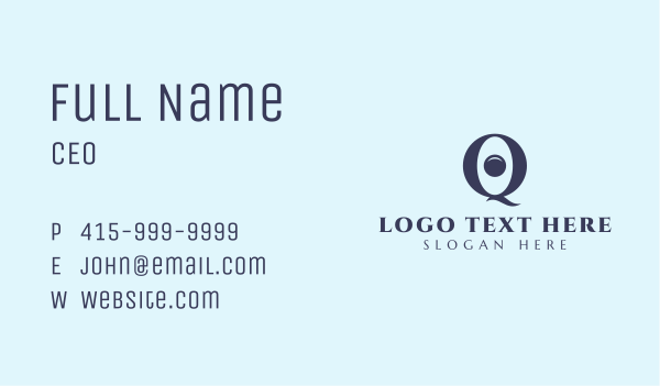 Optical Eye Letter Q Business Card Design Image Preview