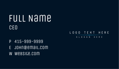 White Technology Wordmark Business Card Image Preview