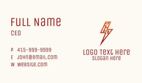 Red Cyber Lightning Business Card Design Image Preview