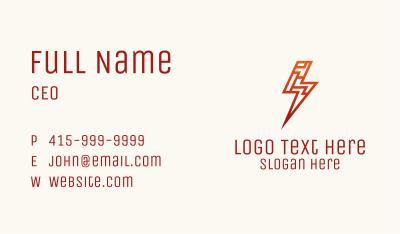 Red Cyber Lightning Business Card