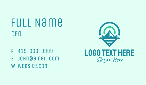 Mountain Location Pin Business Card Design Image Preview