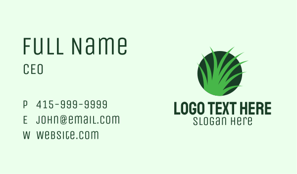 Eco Lawn Grass Business Card Design Image Preview