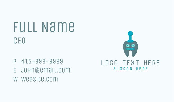 Dental Tooth Robot  Business Card Design Image Preview