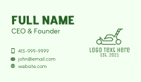 Green Outline  Lawn Mower Business Card Image Preview