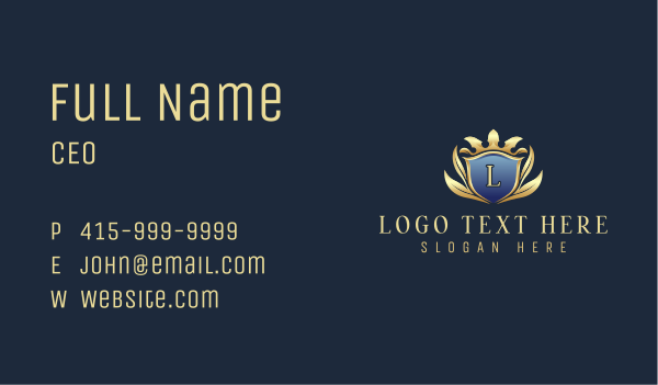 Elegant Crown Crest Business Card Design Image Preview