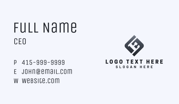 Geometry Marketing Letter E Business Card Design Image Preview