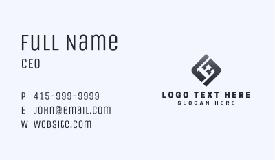 Geometry Marketing Letter E Business Card Image Preview