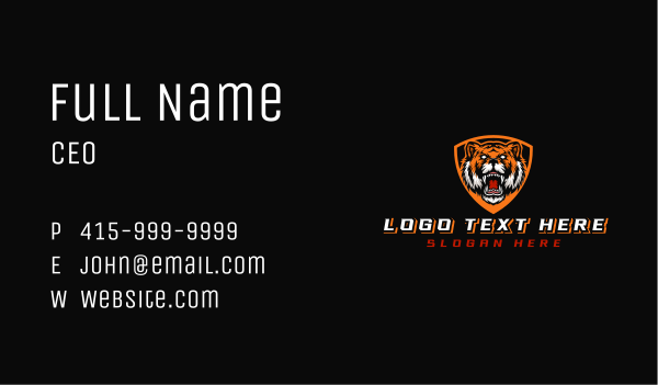 Wild Tiger Shield Business Card Design Image Preview