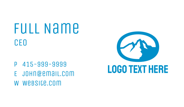 Blue Mountain Oval Business Card Design Image Preview