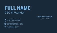 Blue Stencil Wordmark Business Card Image Preview