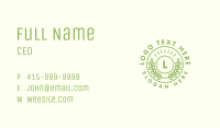 Green Laurel Letter Badge Business Card Image Preview