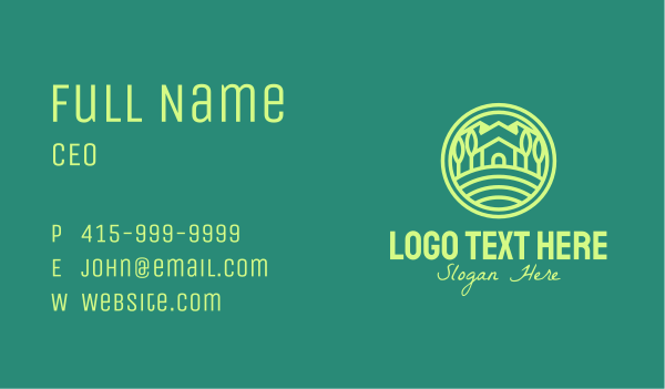 Green Eco House Cabin Business Card Design Image Preview