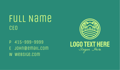 Green Eco House Cabin Business Card Image Preview