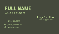 Elegant Green Script Wordmark Business Card Design
