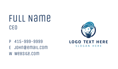 Blue Cleaning Mop Business Card Image Preview