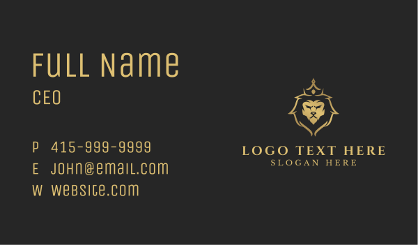 Gold Lion King Business Card Design Image Preview