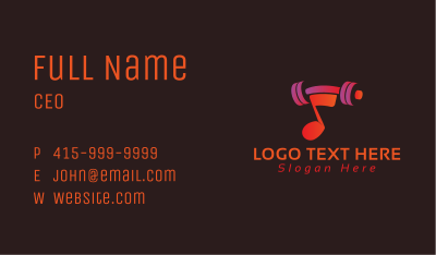 Gradient Barbell Musical Note Business Card Image Preview