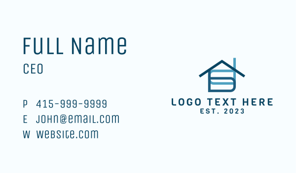B & D House Contractor Business Card Design Image Preview