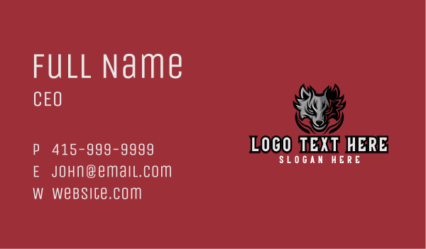 Wolf Beast Gamer Business Card Design Image Preview