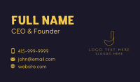 Golden Boutique Letter J Business Card Image Preview