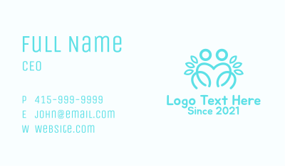 Blue Outline Couple  Business Card Image Preview