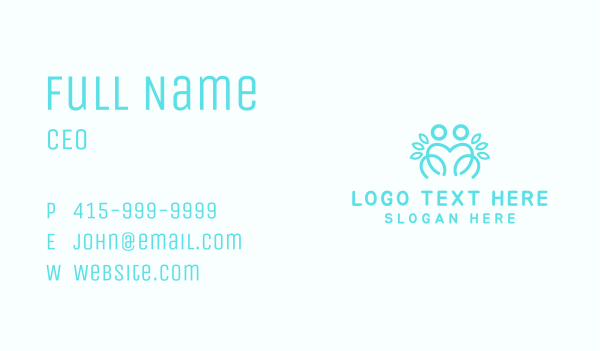 Blue Outline Couple  Business Card Design Image Preview