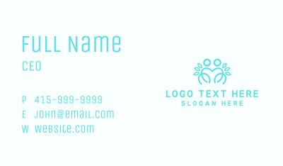 Blue Outline Couple  Business Card Image Preview