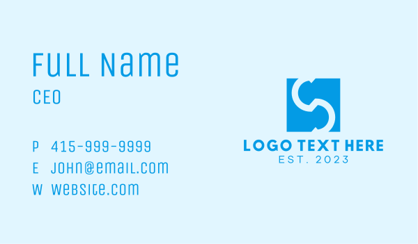 Blue Letter S  Business Card Design Image Preview