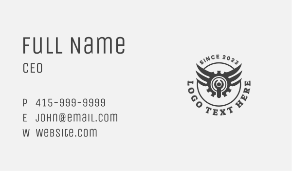 Industrial Mechanical Wrench Business Card Design Image Preview