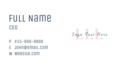 Feminine Generic Letter  Business Card Image Preview