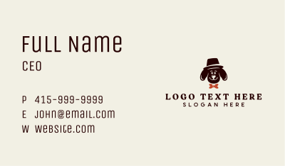 Hat Bowtie Dog Business Card Image Preview