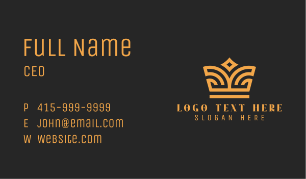 Luxury Gold Crown  Business Card Design Image Preview