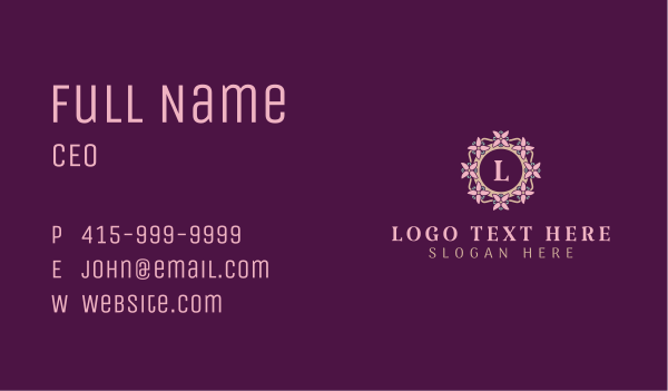 Flower Wreath Crown Lettermark Business Card Design Image Preview
