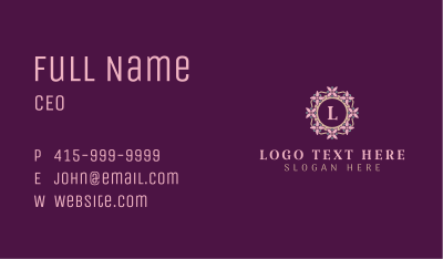Flower Wreath Crown Lettermark Business Card Image Preview