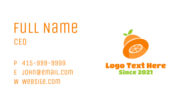Orange Citrus UFO Business Card Design Image Preview