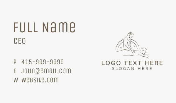 Brown Back Massage Business Card Design Image Preview