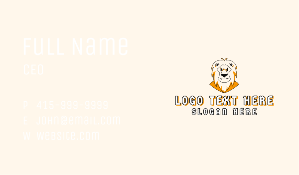 Angry Lion Character Business Card Design Image Preview