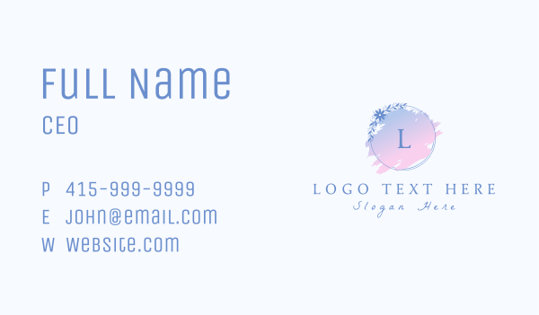 Floral Watercolor Lettermark  Business Card Design Image Preview