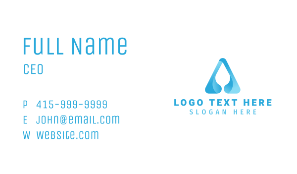Water Drink Letter A Business Card Design Image Preview